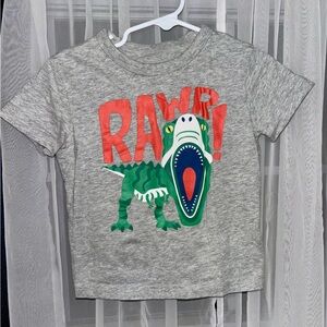 Kids Grey 'RAWR' Dinosaur Graphic Tee
